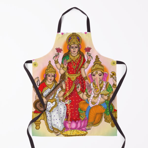 Item preview, Lakshmi Saraswati Ganesha Artwork | Divine Hindu Gods Digital Painting designed and sold by Harshit_Digital_Arts.