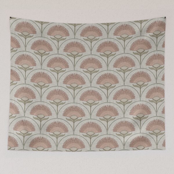 Item preview, Art Deco Scallop Jewel Toned Flower designed and sold by primavera art.