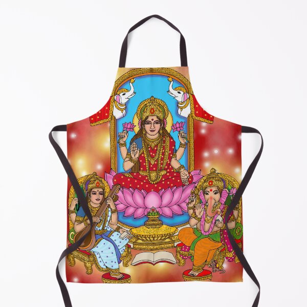 Item preview, Lakshmi Saraswati Ganesha Artwork | Divine Hindu Gods Digital Painting designed and sold by Harshit_Digital_Arts.