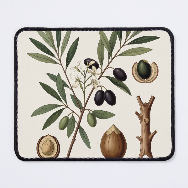 Item preview, Antique Olive Botanical Plate | Vintage Scientific Olive Branch Illustration designed and sold by Origamoart.