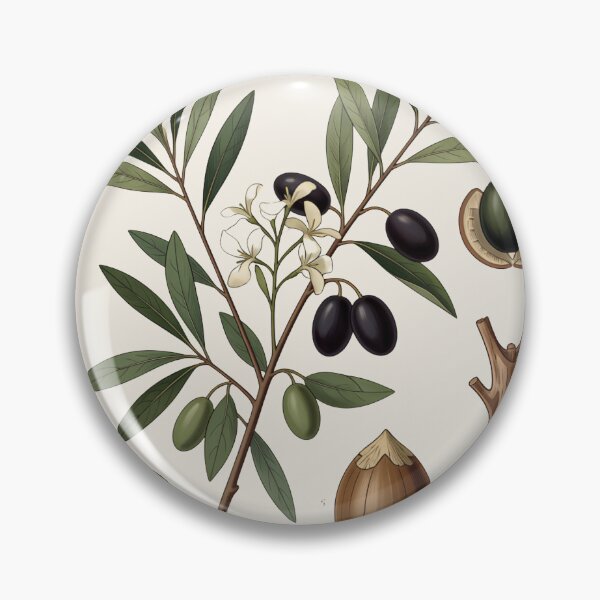 Item preview, Antique Olive Botanical Plate | Vintage Scientific Olive Branch Illustration designed and sold by Origamoart.