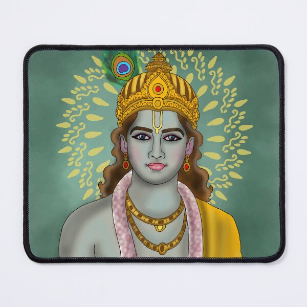 Item preview, Lord Krishna Artwork | Divine Hindu God Digital Painting Illustration designed and sold by Harshit_Digital_Arts.