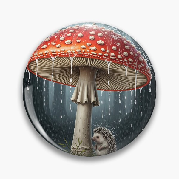 Item preview, Hedgehog Sheltering Under Mushroom Umbrella designed and sold by Michaelragheb.