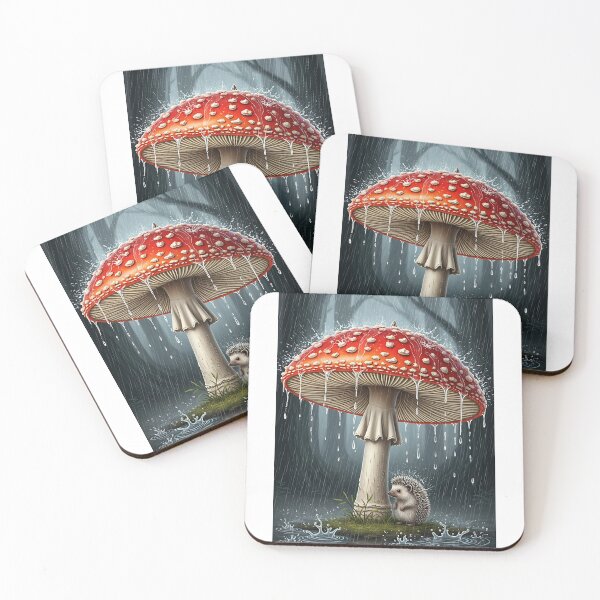 Item preview, Hedgehog Sheltering Under Mushroom Umbrella designed and sold by Michaelragheb.