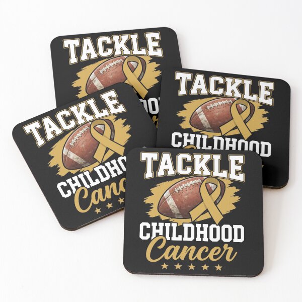 Item preview, Childhood Tackle Childhood Cancer Awareness Football Gold T-Shirt | Pediatric Cancer Support Graphic Gift designed and sold by Trendably.