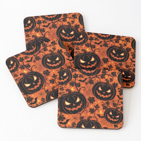Item preview, Vintage Halloween Pumpkin Pattern | Spooky Seamless Design | Orange Gothic Autumn Illustration designed and sold by MonNoir.