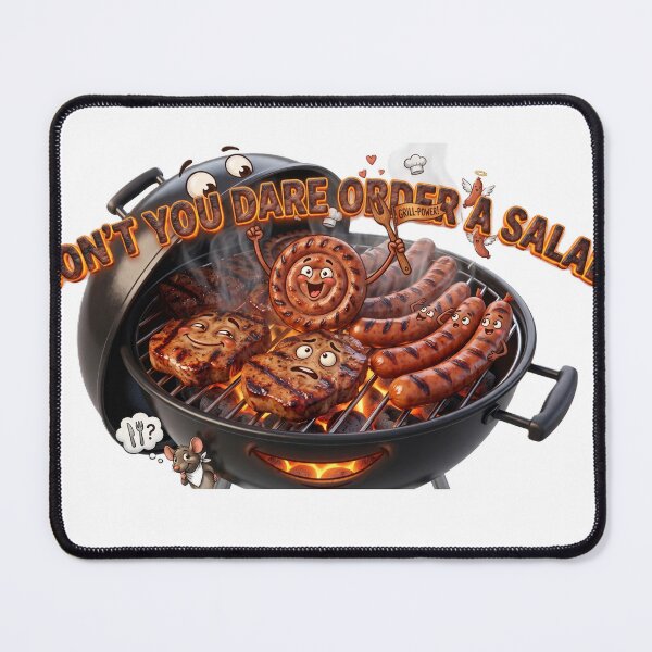 Item preview, DON'T YOU DARE ORDER A SALAD - Funny Grilling Meat Caricature and Quote designed and sold by Visual Chillout by GP .