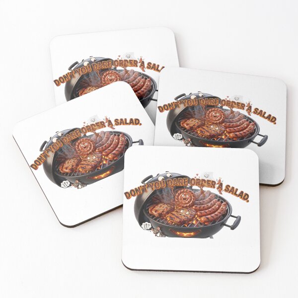 Item preview, DON'T YOU DARE ORDER A SALAD - Funny Grilling Meat Caricature and Quote designed and sold by Visual Chillout by GP .