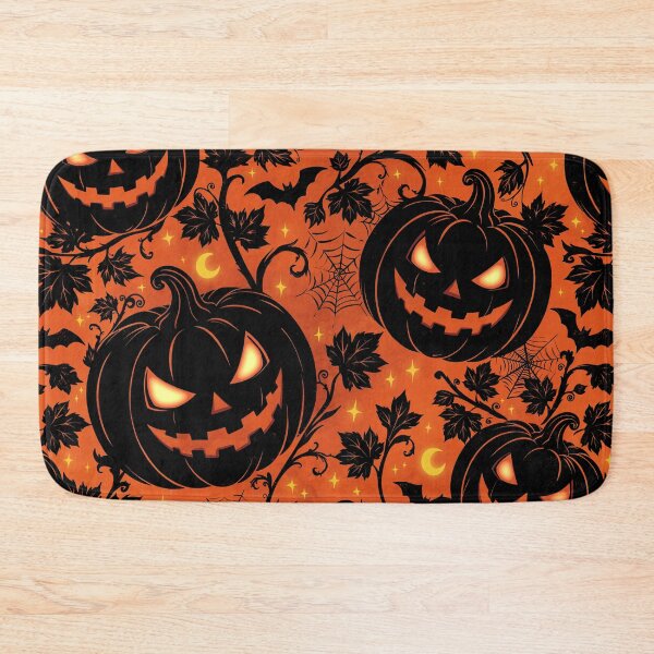 Item preview, Vintage Halloween Pumpkin Pattern | Spooky Seamless Design | Orange Gothic Autumn Illustration designed and sold by MonNoir.