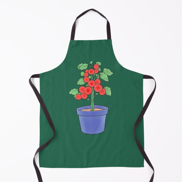 Item preview, Red Cherry Tomato Plant in Blue Flowerpot Illustration designed and sold by ubborn.