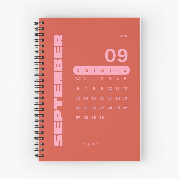 Item preview, September 2026 Monthly Calendar designed and sold by studio-inked.