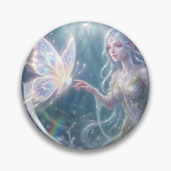 Item preview, Enchanted Opalite Fairy with Glowing Butterfly - Magical Fantasy Art designed and sold by Ditstyle.