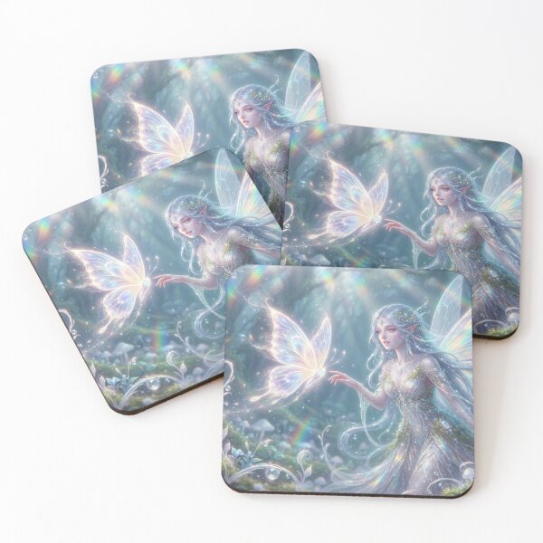 Item preview, Enchanted Opalite Fairy with Glowing Butterfly - Magical Fantasy Art designed and sold by Ditstyle.