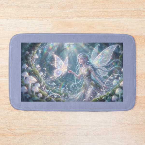 Item preview, Enchanted Opalite Fairy with Glowing Butterfly - Magical Fantasy Art designed and sold by Ditstyle.