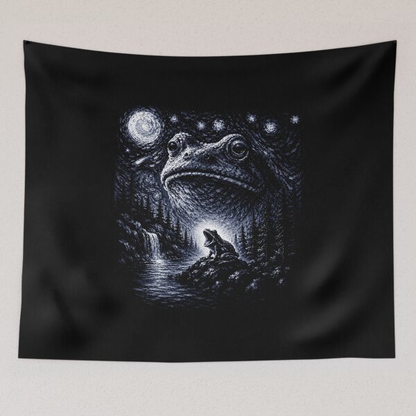 Item preview, Frog Howling to Moon Frogs Howl at The Moon Parody Meme designed and sold by Abirtom.