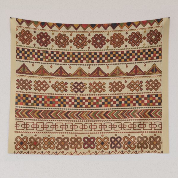 Item preview, Traditional African Embroidered Geometric Pattern Art Print designed and sold by FreiherrPK.
