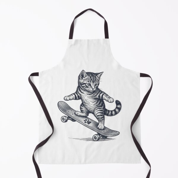 Item preview, Vintage Skater Cat Art Print Retro Tabby Kitten Skateboarding Illustration Gift designed and sold by raedattia.