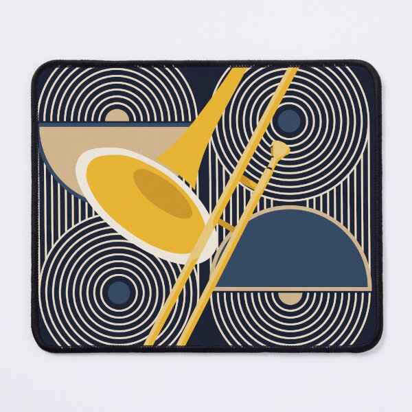 Item preview, Bauhaus Trombone Art | Minimalist Brass Instrument Print | Mid-Century Modern Jazz Print | Geometric Music Decor designed and sold by Studio pod Burom.