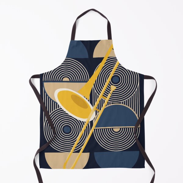 Item preview, Bauhaus Trombone Art | Minimalist Brass Instrument Print | Mid-Century Modern Jazz Print | Geometric Music Decor designed and sold by Studio pod Burom.