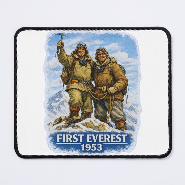 Item preview, First Everest Ascent 1953 Vintage Mountaineering Design designed and sold by GabeMountainArt.