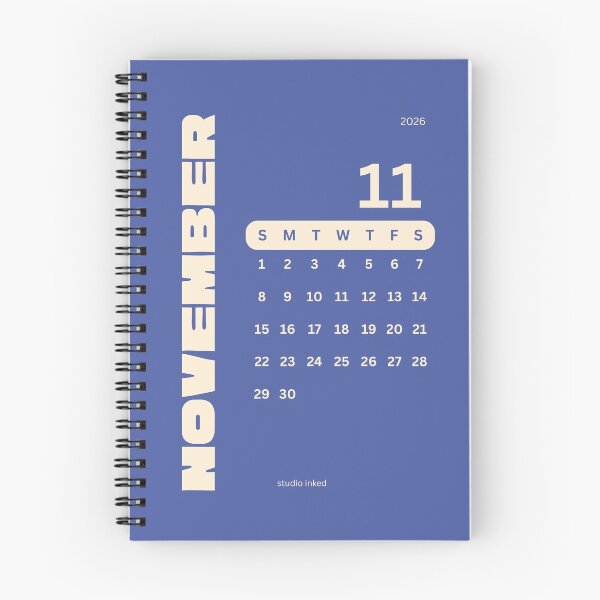 Item preview, November 2026 Monthly Calendar designed and sold by studio-inked.