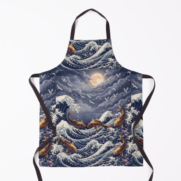 Item preview, Great Wave & Golden Koi | Japanese Ocean Wall Art | Luxury Blanket & Home Decor designed and sold by AP Digi Store.