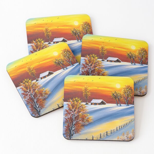 Item preview, Lucid Winter Sunrise Over a Snowy Village designed and sold by MarlinMatt.