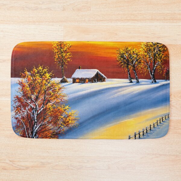 Item preview, Lucid Winter Sunrise Over a Snowy Village designed and sold by MarlinMatt.