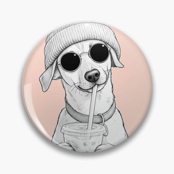 Item preview, Cool Dog Drinking Bubble Tea  designed and sold by LinaDesign Store.