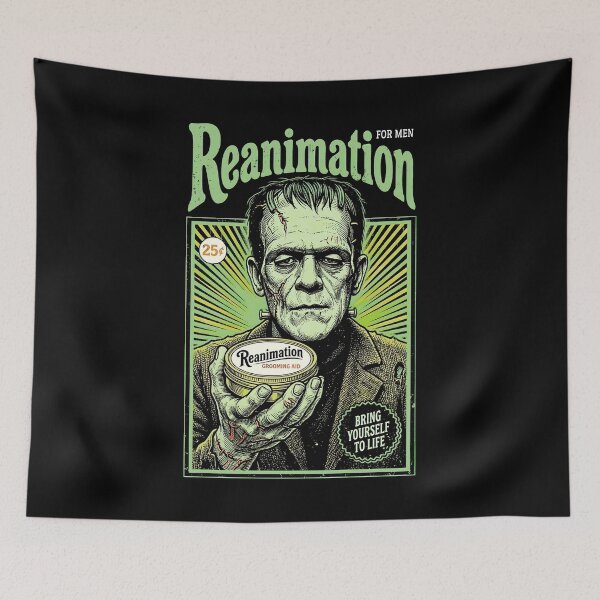Item preview, Frankenstein Reanimation Halloween Vintage Ad Monster designed and sold by GrandeDuc.