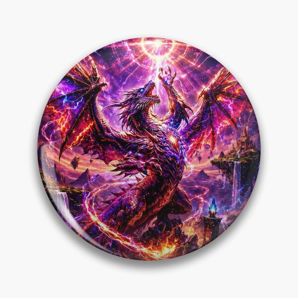 Item preview, Cosmic Storm Dragon – Purple Lightning Fantasy Dragon Design designed and sold by DrakariArt.