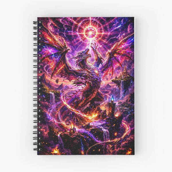 Item preview, Cosmic Storm Dragon – Purple Lightning Fantasy Dragon Design designed and sold by DrakariArt.
