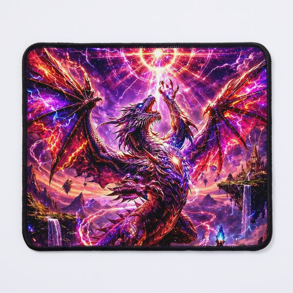Item preview, Cosmic Storm Dragon – Purple Lightning Fantasy Dragon Design designed and sold by DrakariArt.