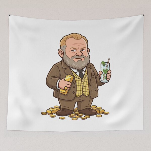 Item preview, Auric Goldfinger Mastermind Garden Gnome designed and sold by Bad-Decisions-Designs.
