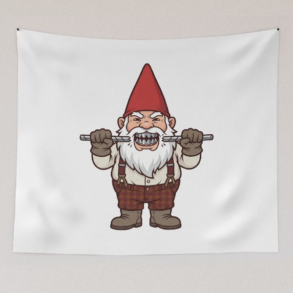 Item preview, Jaws Metal Teeth Villain Garden Gnome designed and sold by Bad-Decisions-Designs.