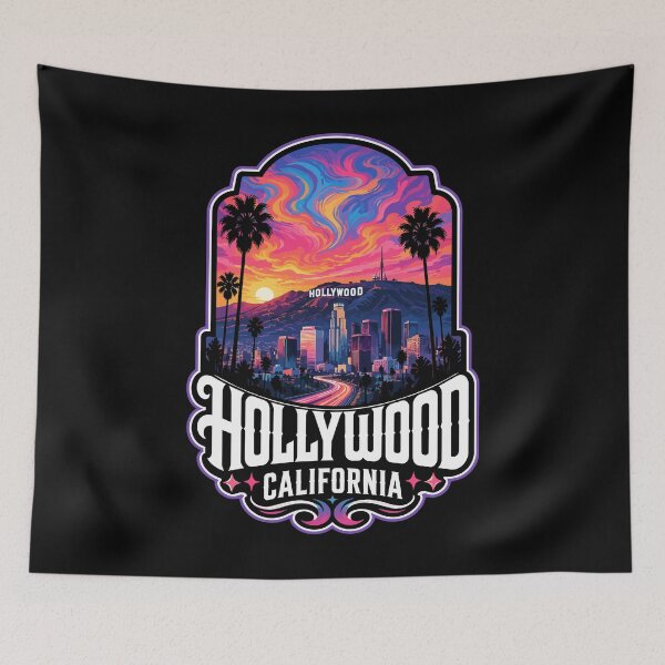 Item preview, Hollywood Los Angeles California USA Trippy Art designed and sold by TomFrontierArt.