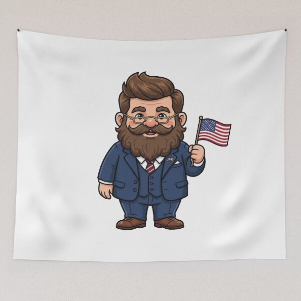 Item preview, President JFK Patriotic Garden Gnome designed and sold by Bad-Decisions-Designs.
