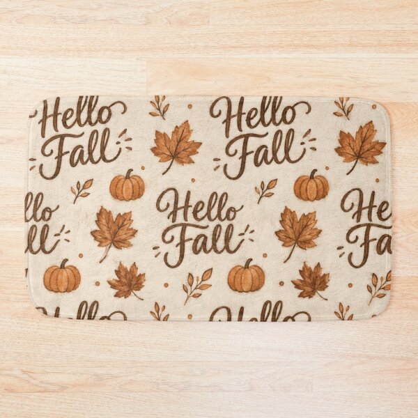 Item preview, Hello Fall Maple Leaf Autumn Typography designed and sold by Yellowriversss.