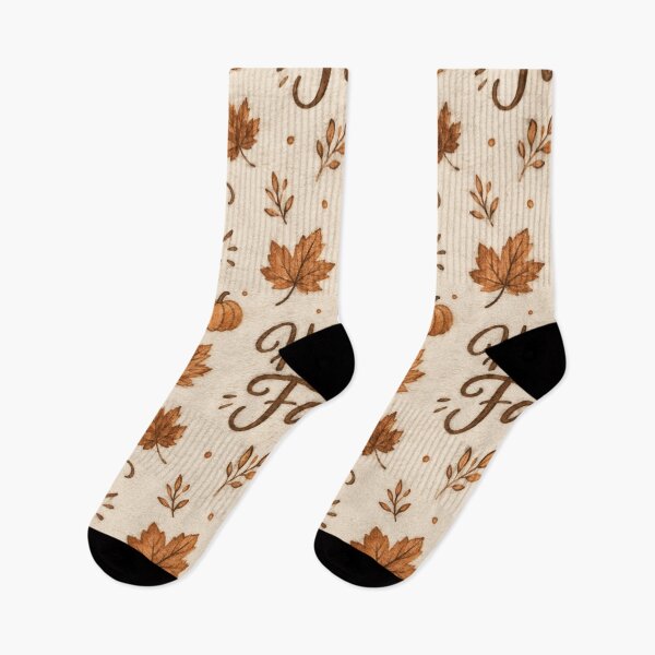 Item preview, Hello Fall Maple Leaf Autumn Typography designed and sold by Yellowriversss.