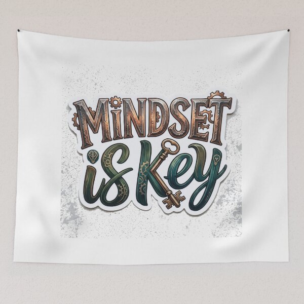 Item preview, Mindset Is Key Motivational Sticker | Positive Mindset Typography Success Quote Design designed and sold by MAStrends.