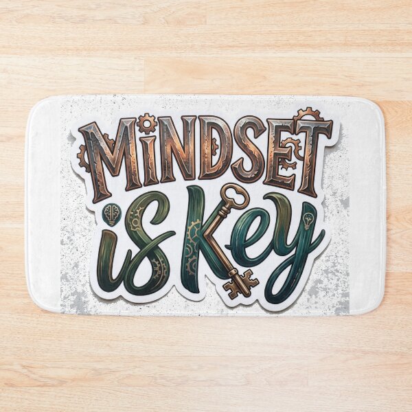 Item preview, Mindset Is Key Motivational Sticker | Positive Mindset Typography Success Quote Design designed and sold by MAStrends.