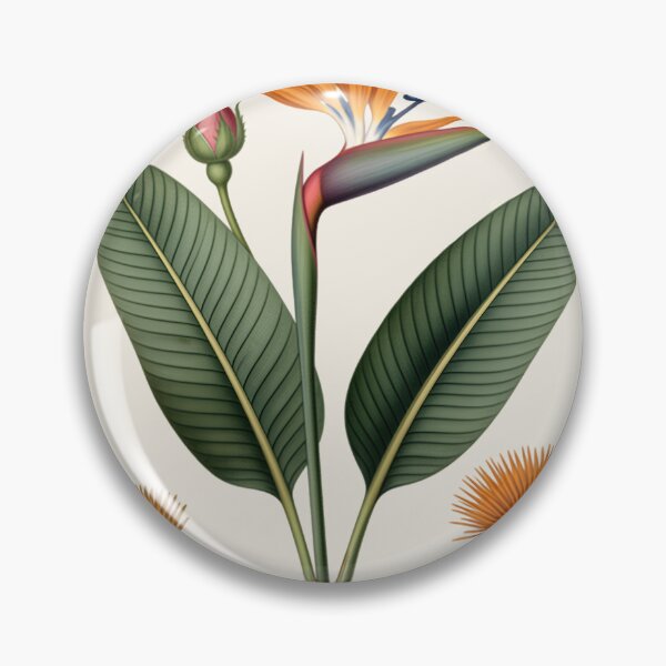 Item preview, Bird of Paradise Botanical Plate | Vintage Tropical Flower Scientific Illustration designed and sold by Origamoart.