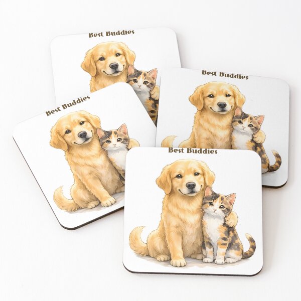 Item preview, Best Buddies Golden Retriever and Kitten designed and sold by Sophia1914Tw.