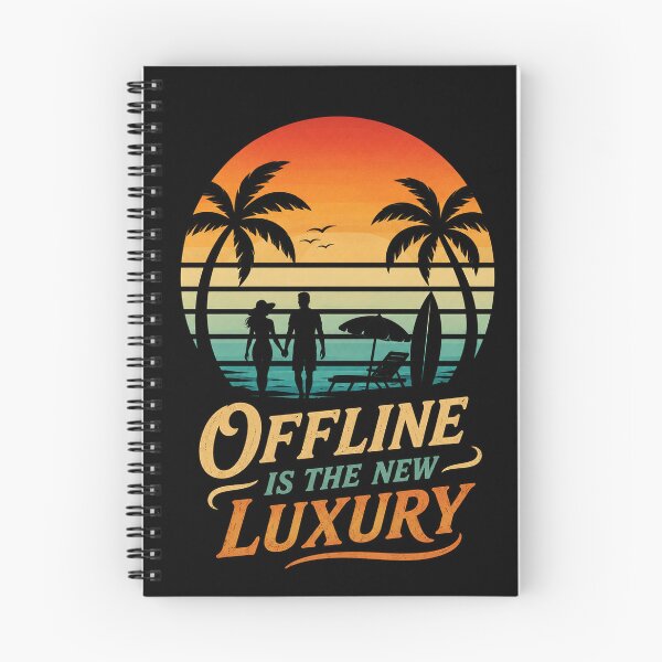 Item preview, Offline Is the New Luxury – Retro Sunset Beach Design designed and sold by Mavriboy.