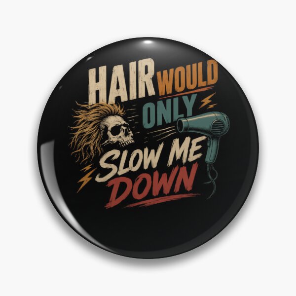 Item preview, Hair Would Only Slow Me Down Funny Hair Stylist Barber Bald Rocker Humor designed and sold by HumansStuck12.