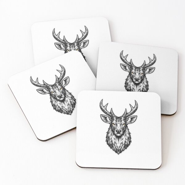 Item preview, Geometric Sambar Deer Head | Low Poly Wildlife Vector Sticker designed and sold by DesertInkArt.