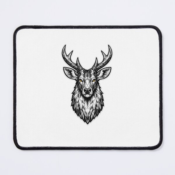 Item preview, Geometric Sambar Deer Head | Low Poly Wildlife Vector Sticker designed and sold by DesertInkArt.