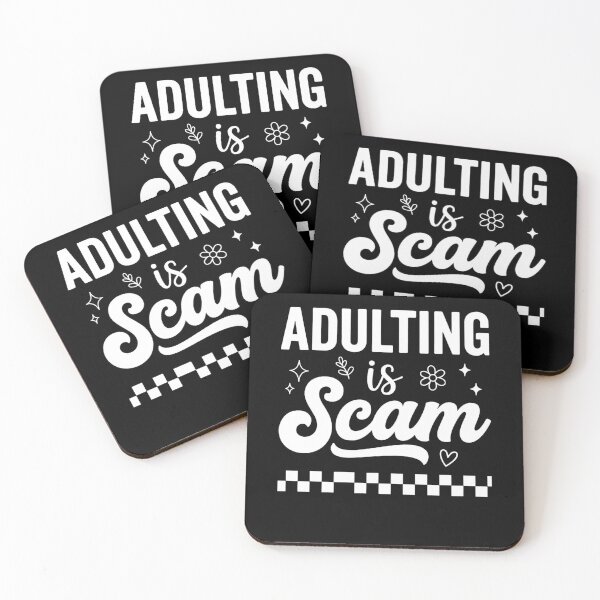 Item preview, Funny Adulting Is a Scam Sarcastic Humor Quote T-Shirt | Relatable Meme Graphic Gift designed and sold by Trendably.