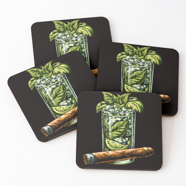 Artikelvorschau, Vintage Mojito Cocktail und kubanische Zigarre entworfen und verkauft von Structure-Blue.