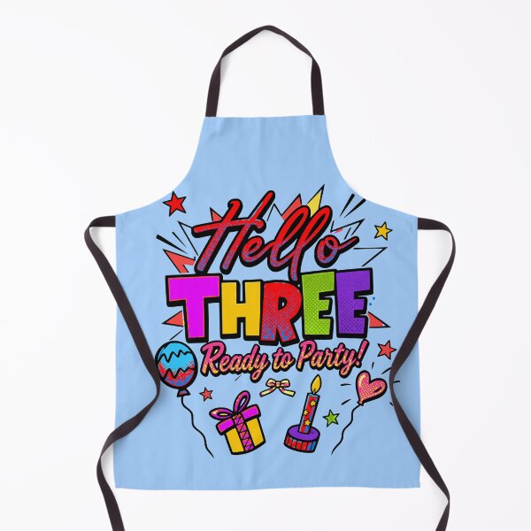Item preview, Hello Three Ready To Party 3rd Birthday Pop Art Comic Kids Celebration Graphic designed and sold by illeN-Art-World.